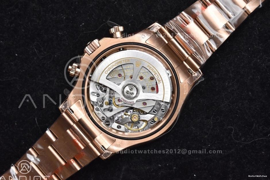Daytona Best QF 783 126505 RG Edition on Braclet Black V 1:1 Breathable Diamonds RG SH4131 Dial 0816